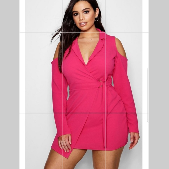 hot pink dress boohoo